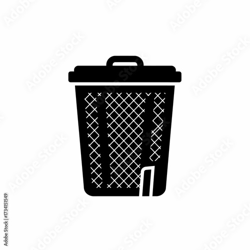 Glyph icon of a rubbish bin for waste and recycling concept