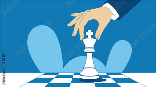 Strategic Move Hand Positioning Chess King Piece