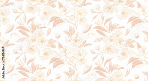 Soft Peach Floral Pattern A Delicate and Elegant Design for Various Applications