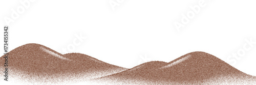 Top view background of scattered cocoa and coffee powder resembling earth and dust texture.