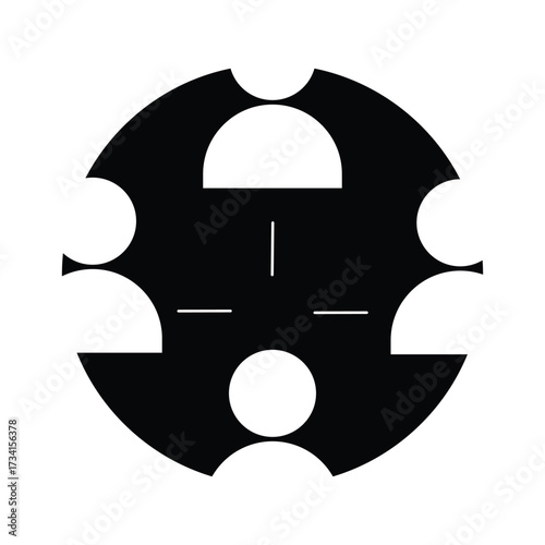 People in Circle, Social Group Unity Pictogram. Business and Partnership Symbol.
