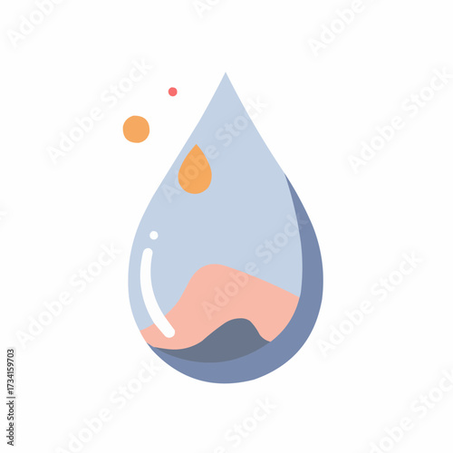 Colorful water droplet illustration with abstract design elements  
