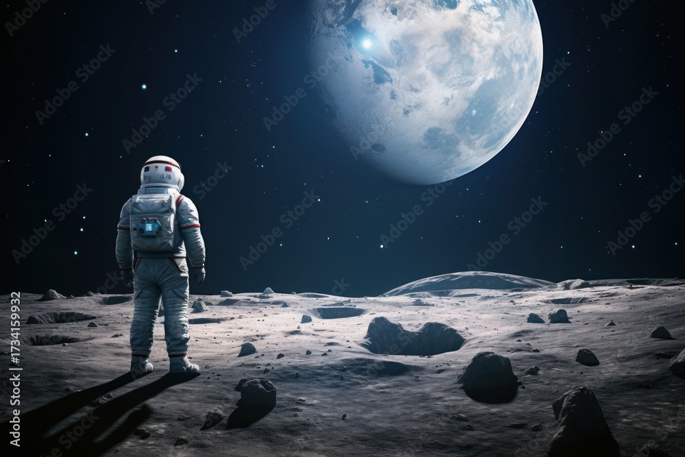 Fototapeta premium Astronaut space photo moon.