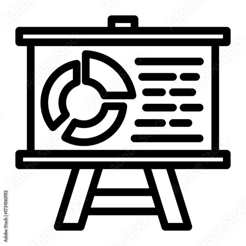 Presentation board line graphic for analytic briefings, slide decks, and stakeholder pitches.