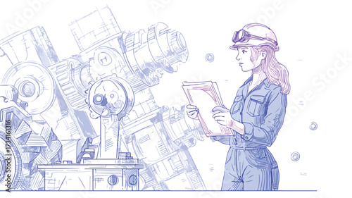Professional Female Engineer Making Contributions in Engineering Industry