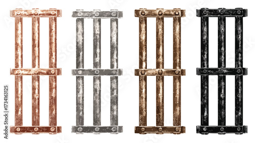 Professional Four Isolated Prison Bars Set Design