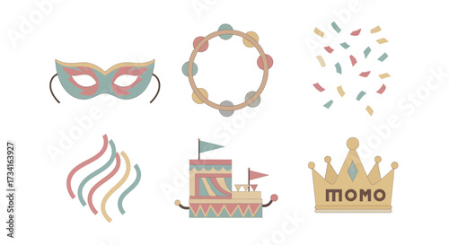 Vector art of carnival elements