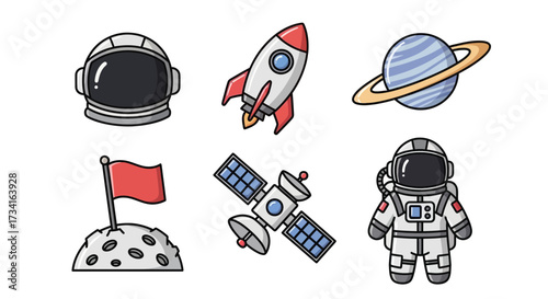 Vector art of space exploration icons