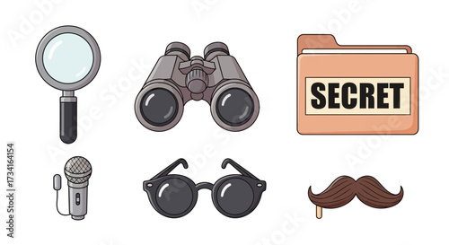 Vector art of spy and detective icons
