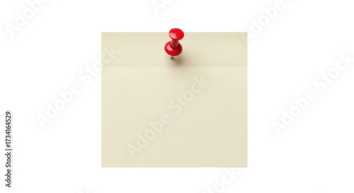 Canvas Print Isolated sticky note reminder held by a red pin ready for a business or personal