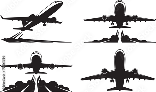Aircraft Airplane Aeroplane Silhouette Sky Travel Transport Flight Graphic
