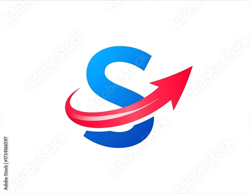 Free Download Modern logo with letter S and arrow - GFXLoad