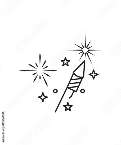 firework icon, vector best line icon.