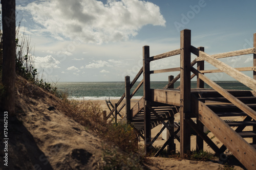 wooden bridge to the sea