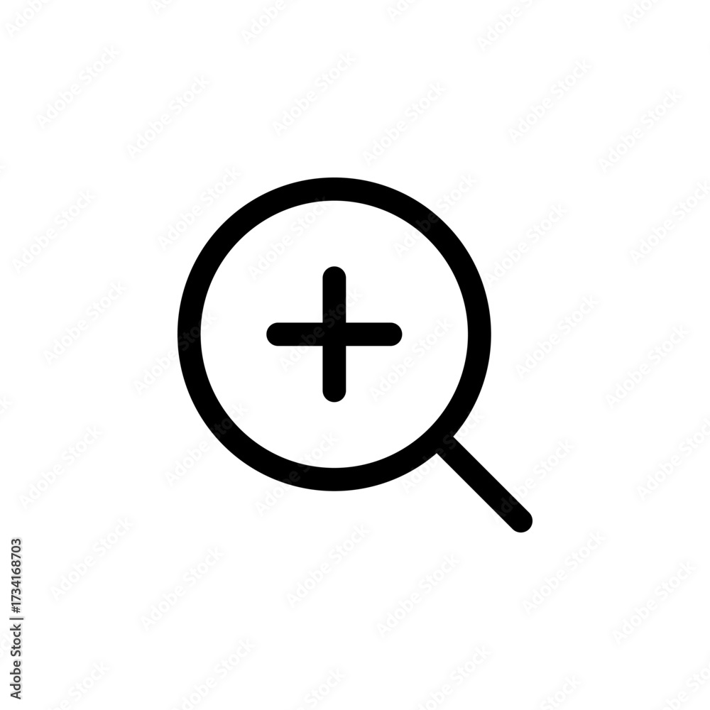 Fototapeta premium Zoom In Icon for View and Magnification