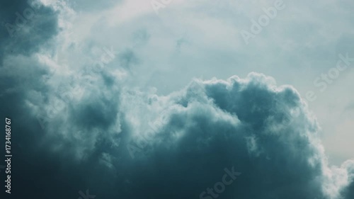 Dramatic Dark Blue Storm Clouds Time-Lapse Motion