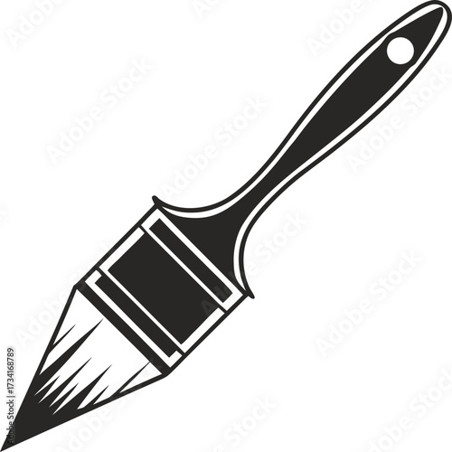 paintbrush, paint, art, tool, icon, glyph, symbol, sign, creative, creativity, drawing, artist, painter, design, hobby, craft, diy, renovation