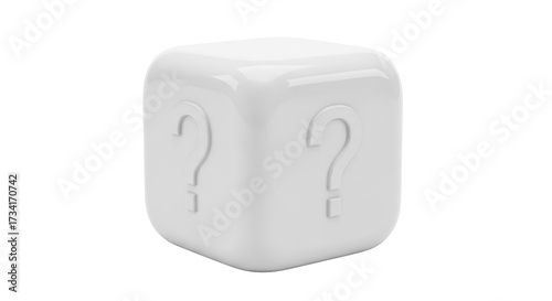Isolated mystery box question mark, guessing game or surprise gift, abstract concept
