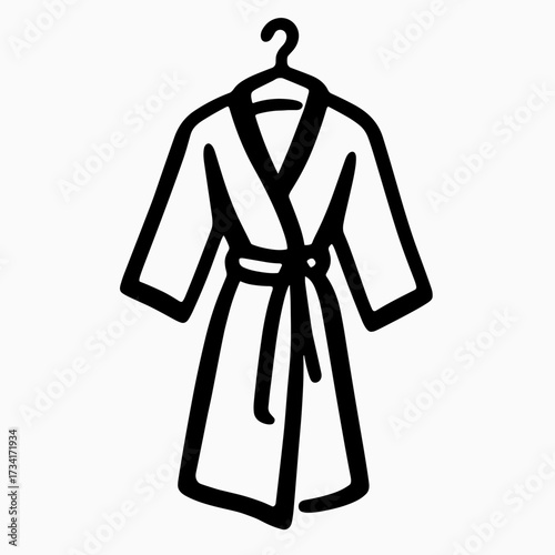 Bathrobe hanging on hook 
