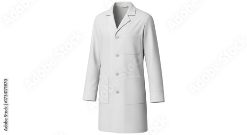 Photography Isolated lab coat uniform, medical garment, doctor or science worker apparel equ