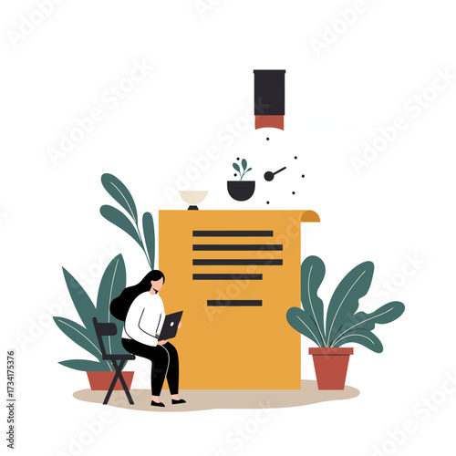 Concept of a food blogger creating a recipe