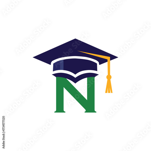 Letter N Education Logo Design