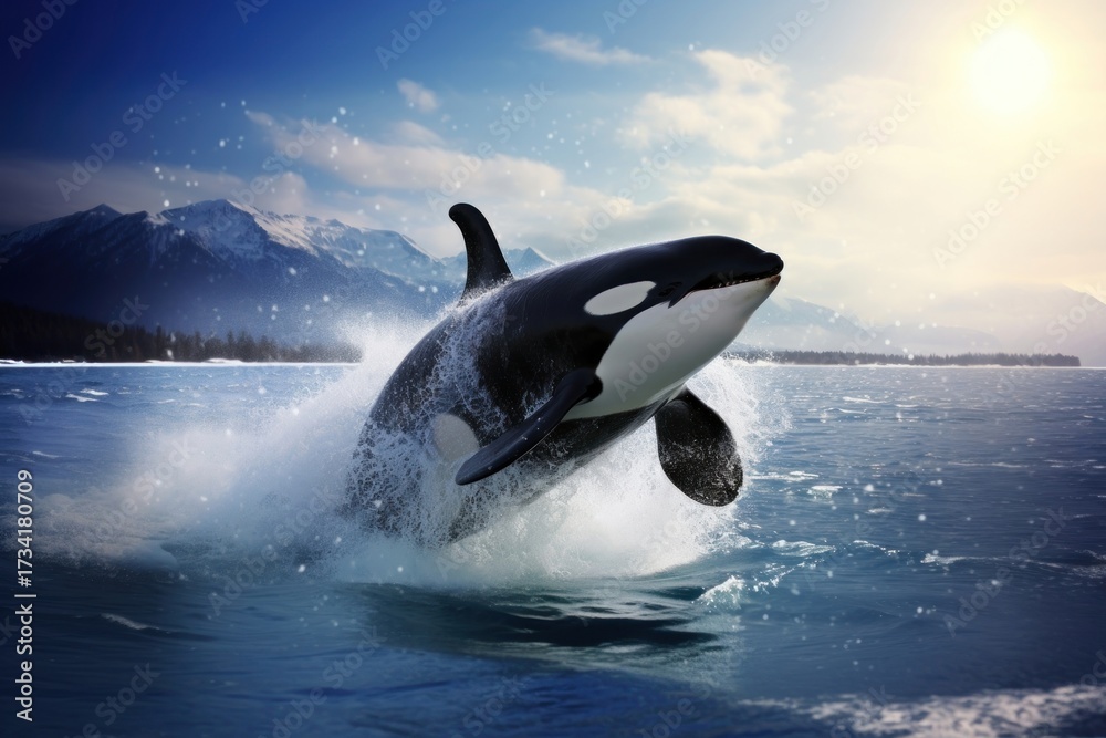 Fototapeta premium Orca outdoors animal mammal.