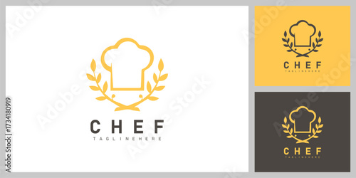 Chef Hat Symbol – Culinary, Food and Restaurant Logo Design Vector
