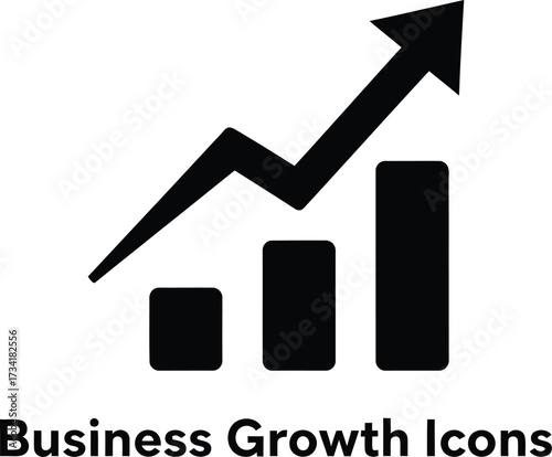 Upward trending bar chart with arrow icon symbolizing business growth