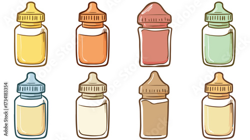 Collection of Baby Milk Powder Clipart for Organic Baby Food Packaging Design