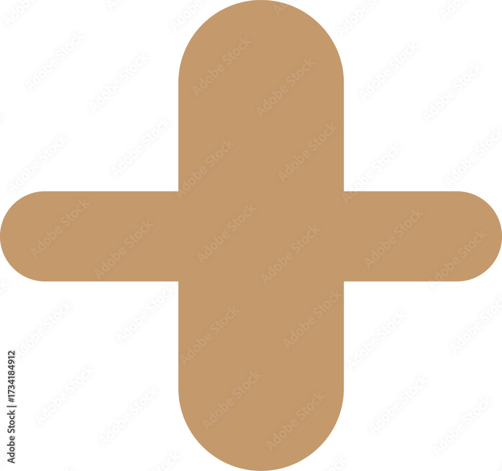 Obraz premium Simple Tan Plus Sign Graphic Element