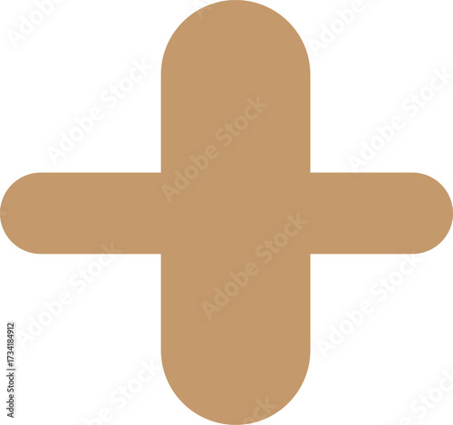 Simple Tan Plus Sign Graphic Element