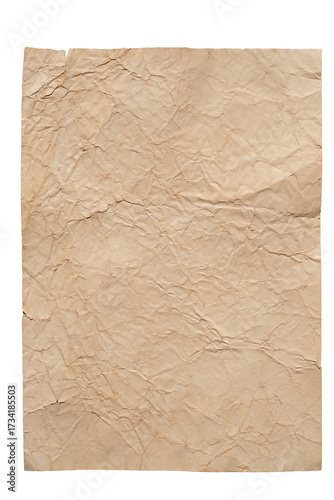 Wallpaper Mural Sheet of old grungy crumpled paper isolated on white background Torontodigital.ca