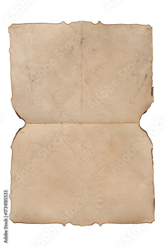 Wallpaper Mural Sheet of old grungy crumpled paper isolated on white background Torontodigital.ca