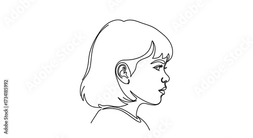 Profile View of a Young Girl.