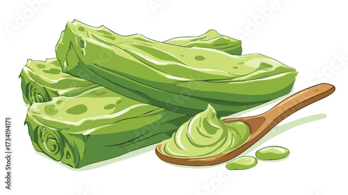 Vibrant Wasabi Paste Cartoon Vector Illustration for Graphic Design Projects