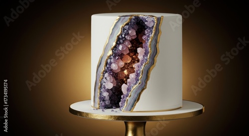A cake with amethyst geode design