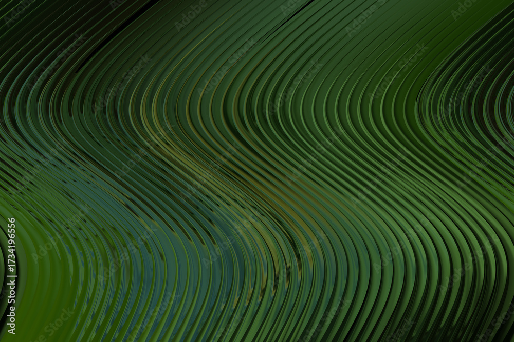 Fototapeta premium Abstract green wavy pattern with smooth flowing lines and subtle color variations