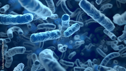 Wallpaper Mural bacteria microscopic image,3D Rendered Microorganisms, Bacteria and Viruses, Microscopic Organisms, Pathogens, Microbiology Science Visualization Torontodigital.ca