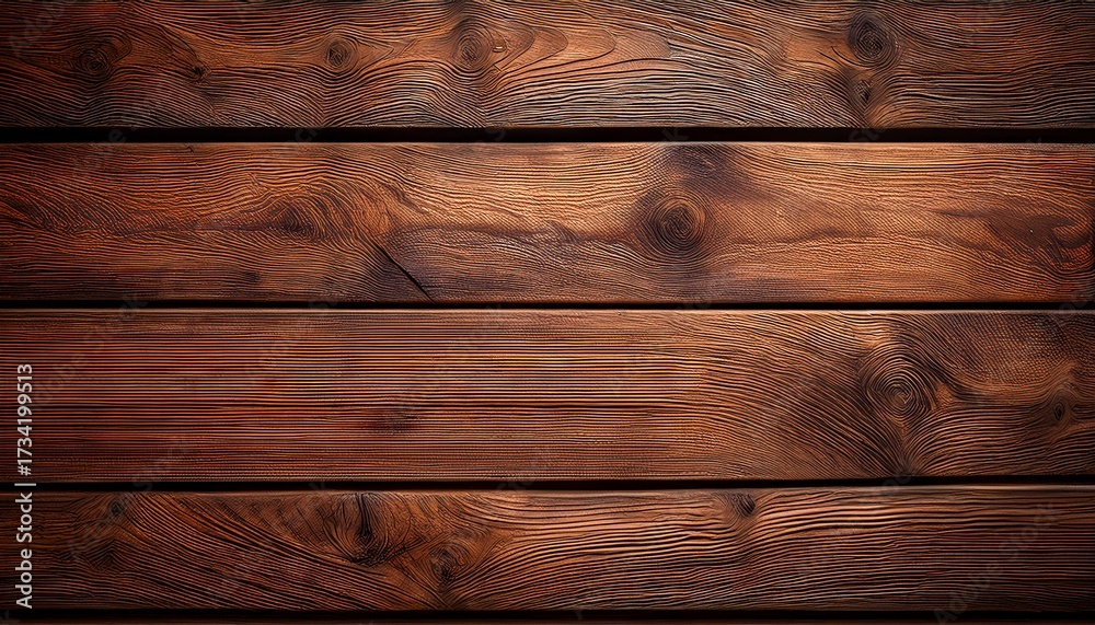 Obraz premium top view of a rustic wooden table with brown planks perfect for background or texture