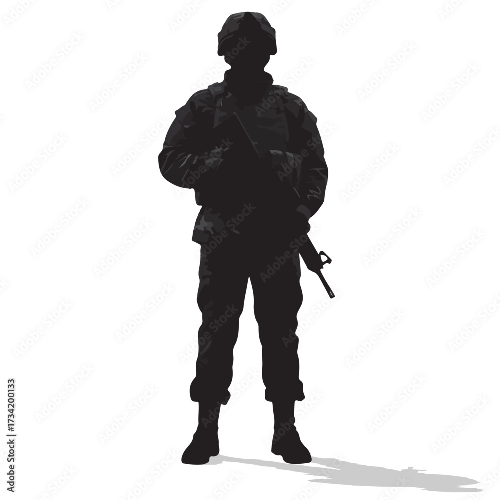 Obraz premium Army soldier silhouette vector