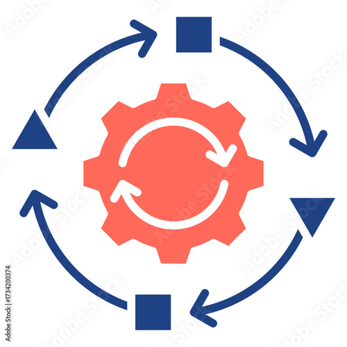 Process Adaptation glyph color icon