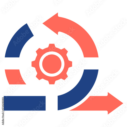 Agile Transformation glyph color icon