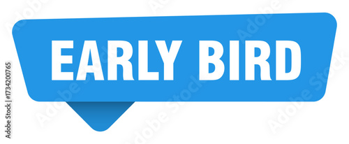 early bird sticker. early bird blue sign isolated on transpatent background