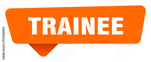 trainee sticker. trainee orange sign isolated on transpatent background