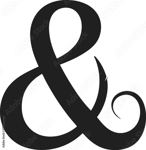 Bold elegant black ampersand symbol on a clean white background typography