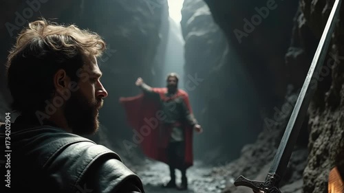 David confronts a vulnerable King Saul in a cave. A biblical scene of tension, mercy, and a life-altering choice. 
