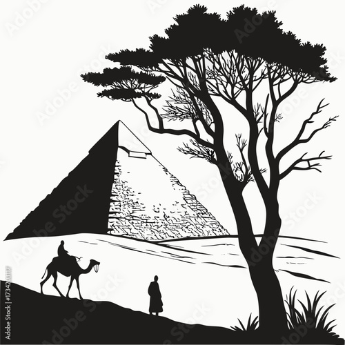 vector illustration of pyramids