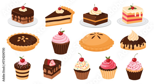 A delicious collection of assorted dessert images featuring pies cakes cupcakes and tarts for your culinary inspiration.