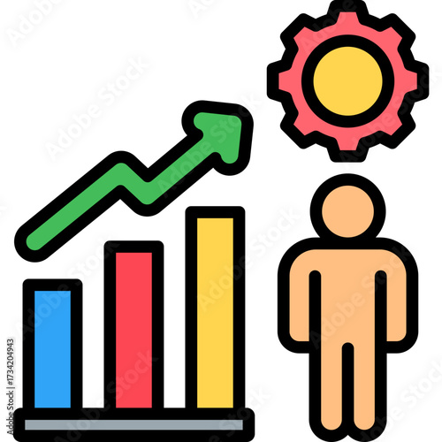 Operational Strategy lineal color icon